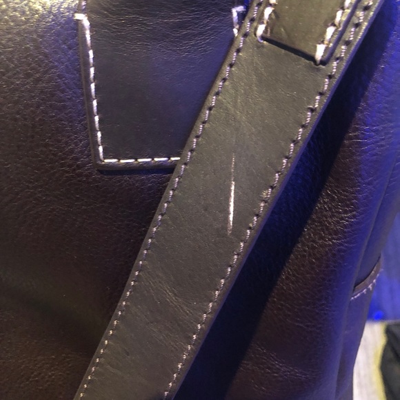 New John Varvatos Brown Leather Tote Bag - Picture 6 of 6